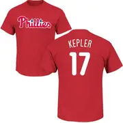 Men's Philadelphia Phillies ＃17 Max Kepler Red Roster Name & Number T-Shirt