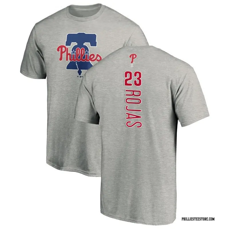 Men's Philadelphia Phillies ＃23 Johan Rojas Ash Backer T-Shirt