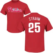 Men's Philadelphia Phillies ＃25 Matt Strahm Red Roster Name & Number T-Shirt