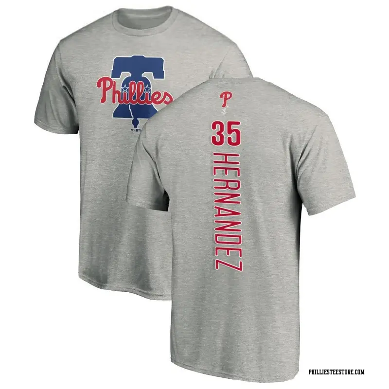 Men's Philadelphia Phillies ＃35 Carlos Hernandez Ash Backer T-Shirt