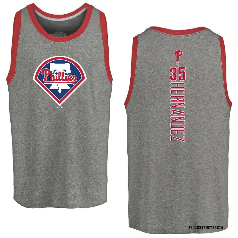 Men's Philadelphia Phillies ＃35 Carlos Hernandez Ash Backer Tank Top