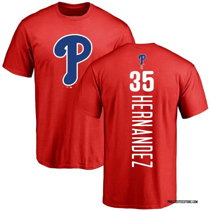Men's Philadelphia Phillies ＃35 Carlos Hernandez Red Backer T-Shirt