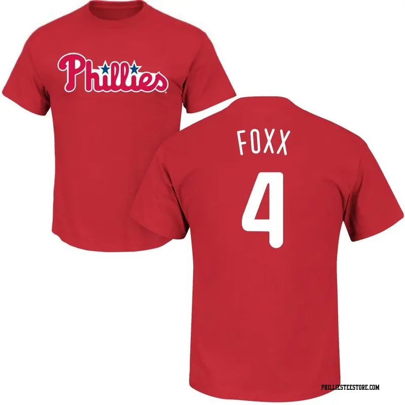 Men's Philadelphia Phillies ＃4 Jimmy Foxx Red Roster Name & Number T-Shirt