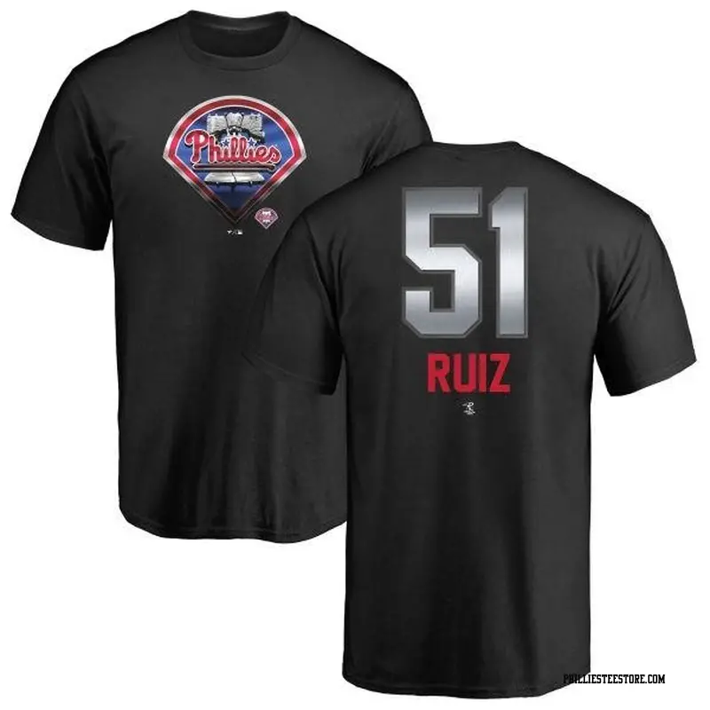 Men's Philadelphia Phillies ＃51 Carlos Ruiz Black Branded Midnight Mascot T-Shirt
