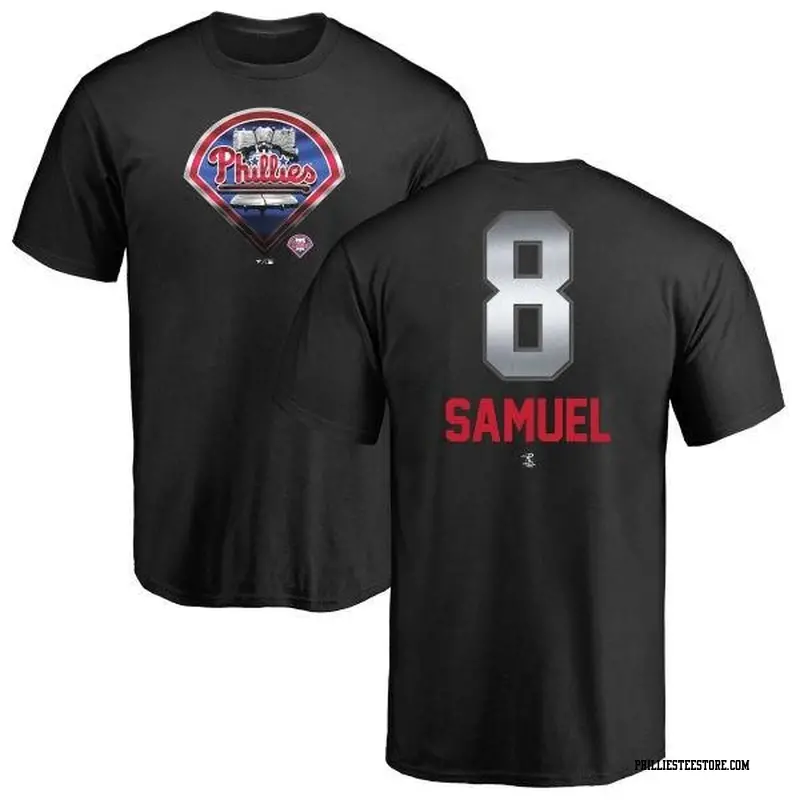 Men's Philadelphia Phillies ＃8 Juan Samuel Black Branded Midnight Mascot T-Shirt