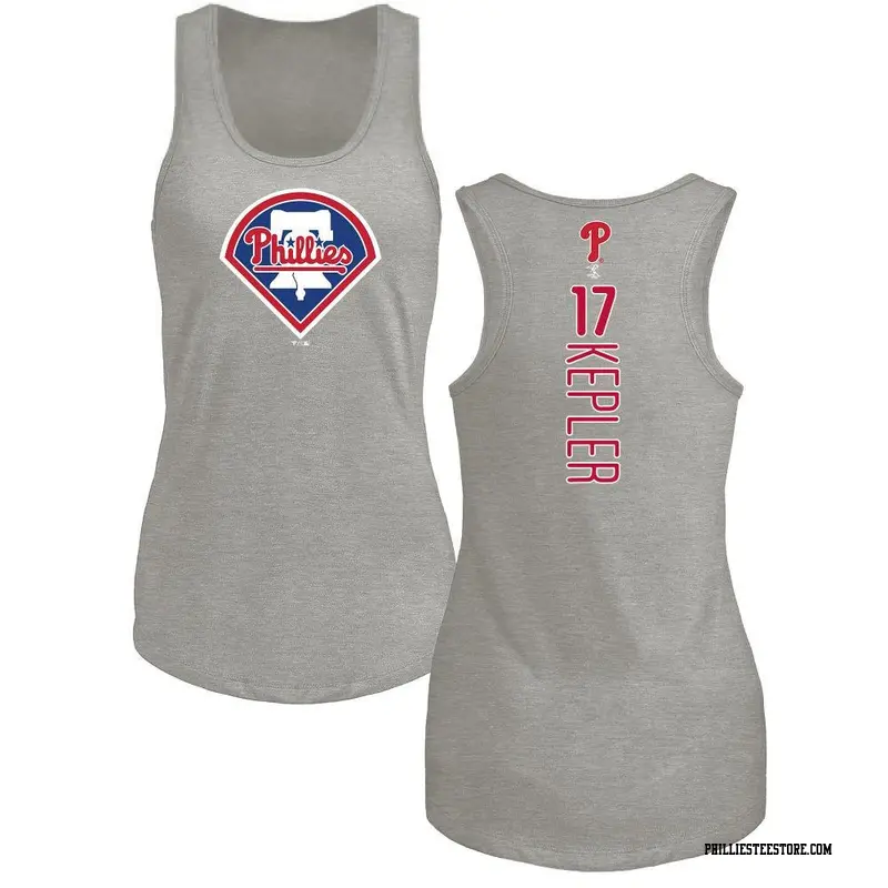 Women's Philadelphia Phillies ＃17 Max Kepler Ash Backer Tank Top