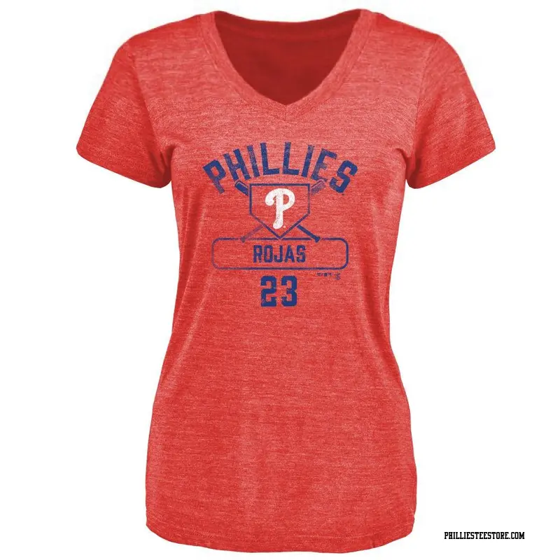 Women's Philadelphia Phillies ＃23 Johan Rojas Red Base Runner T-Shirt