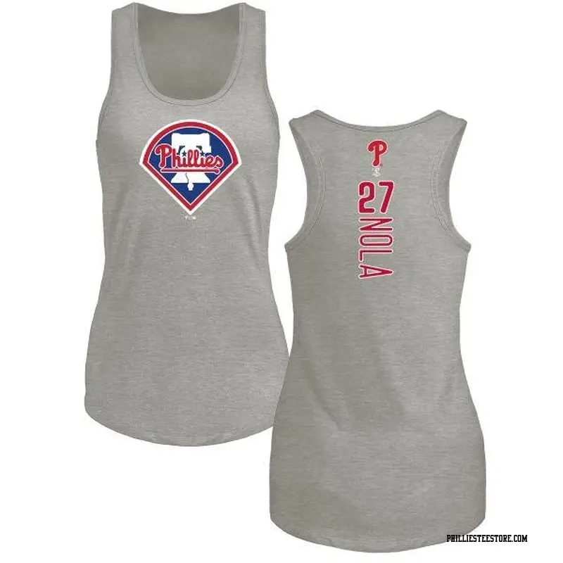 Women's Philadelphia Phillies ＃27 Aaron Nola Ash Branded Backer Tank Top