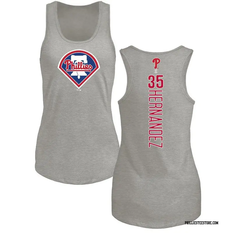 Women's Philadelphia Phillies ＃35 Carlos Hernandez Ash Backer Tank Top