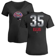 Women's Philadelphia Phillies ＃35 Drew Ellis Black Midnight Mascot V-Neck T-Shirt