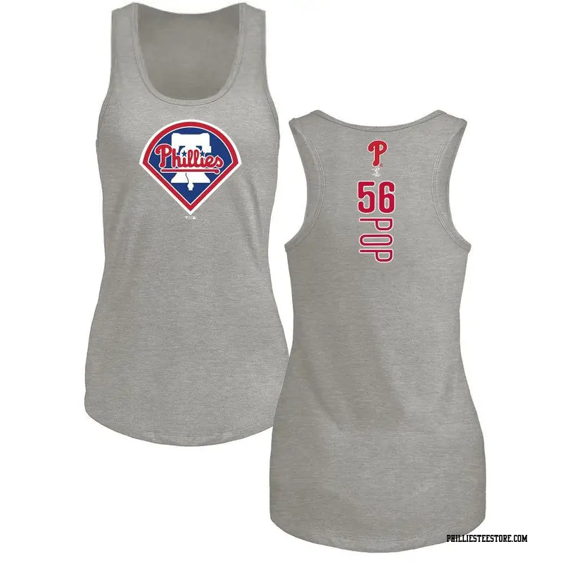 Women's Philadelphia Phillies ＃56 Zach Pop Ash Backer Tank Top
