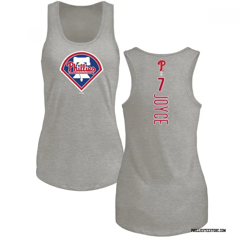 Women's Philadelphia Phillies ＃7 Matt Joyce Ash Branded Backer Tank Top