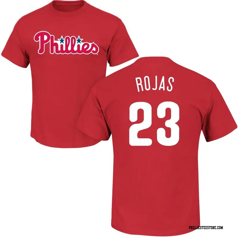 Youth Philadelphia Phillies ＃23 Johan Rojas Red Roster Name & Number T-Shirt