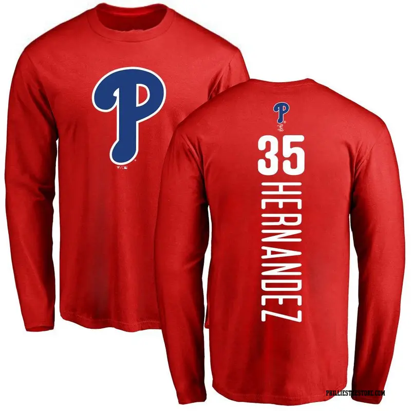 Youth Philadelphia Phillies ＃35 Carlos Hernandez Red Backer Long Sleeve T-Shirt