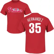 Youth Philadelphia Phillies ＃35 Carlos Hernandez Red Roster Name & Number T-Shirt