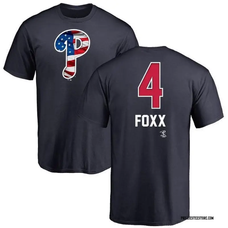 Youth Philadelphia Phillies ＃4 Jimmy Foxx Navy Branded Name and Number Banner Wave T-Shirt