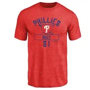 Youth Philadelphia Phillies ＃51 Carlos Ruiz Red Branded Base Runner T-Shirt